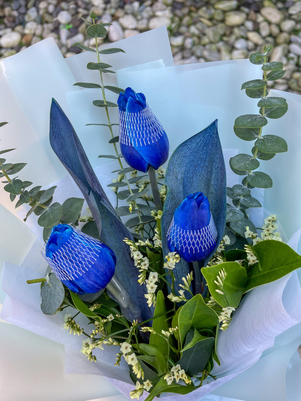 Blue Tulips Bouquet