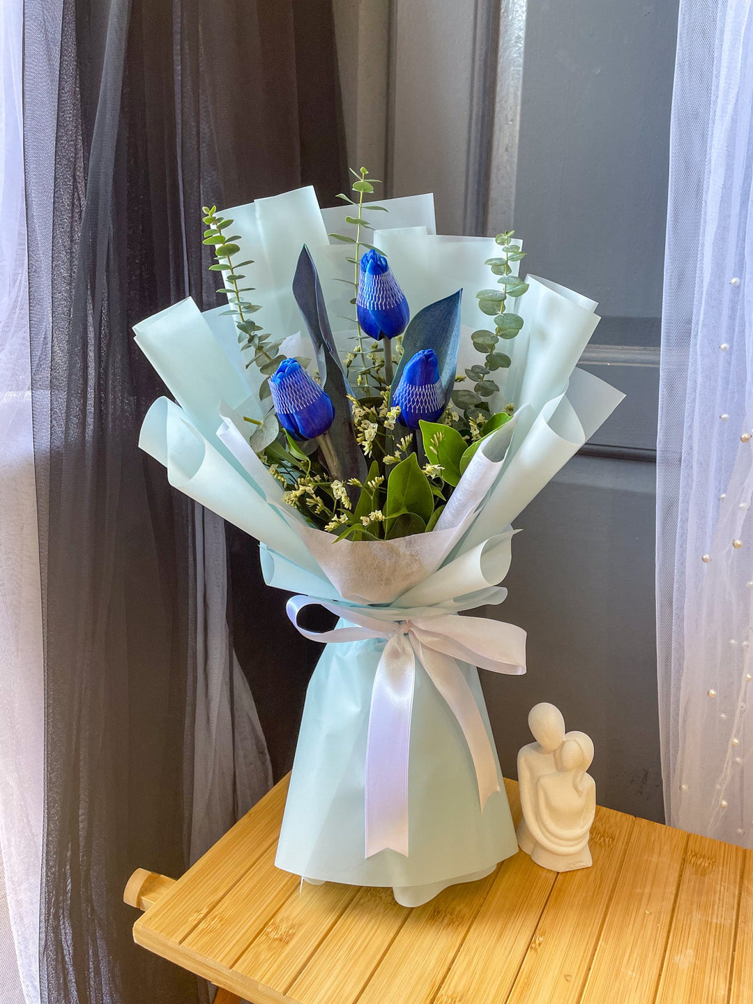 Blue Tulips Bouquet