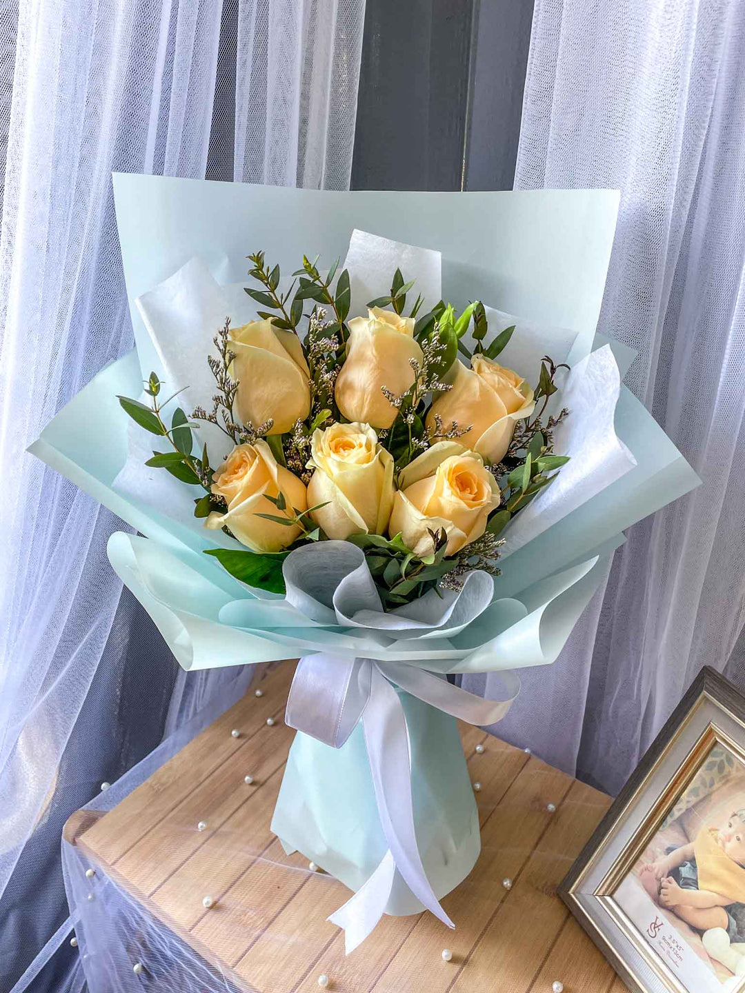 Peach Roses Bouquet