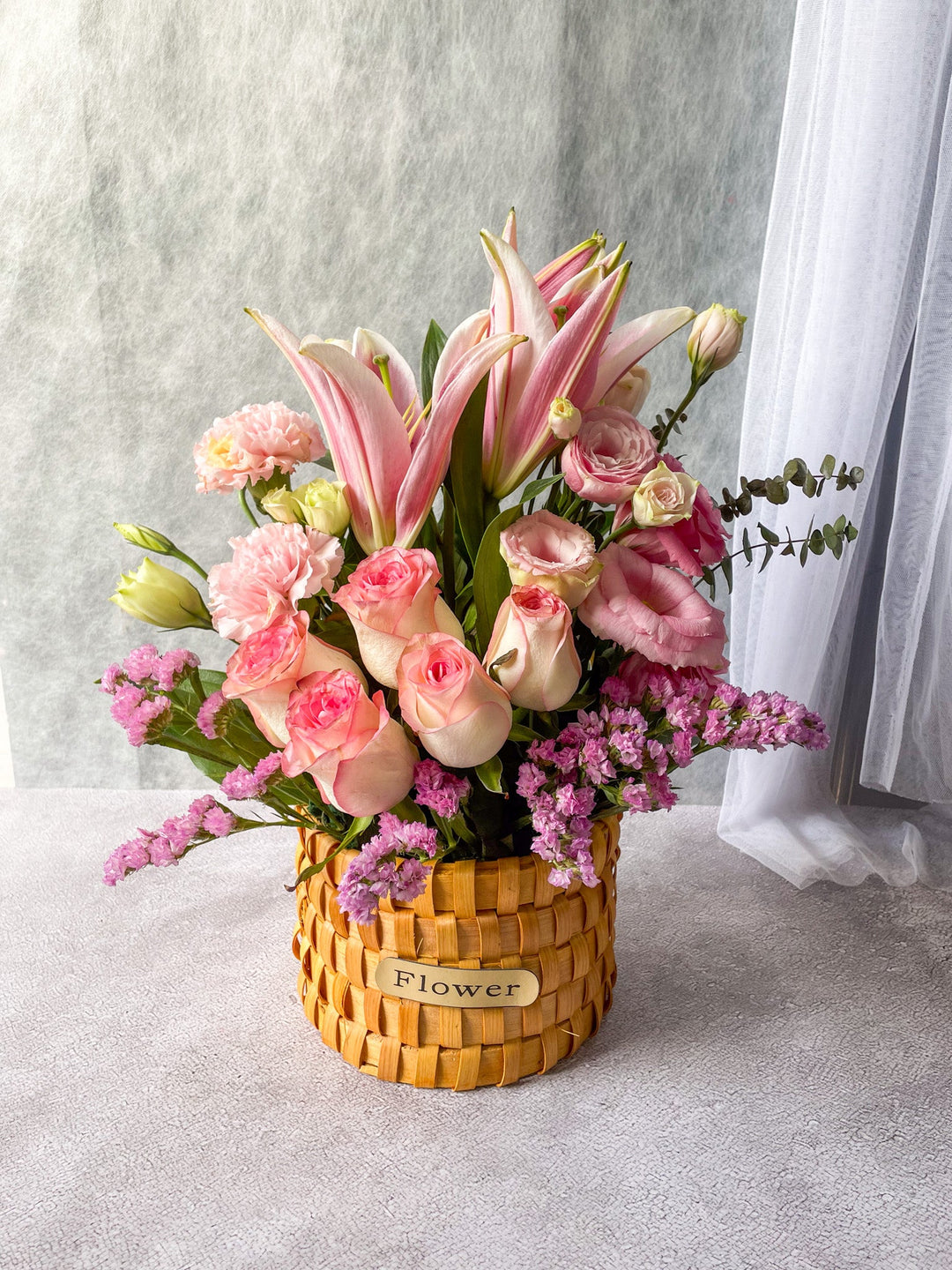 Lilies and Roses Basket