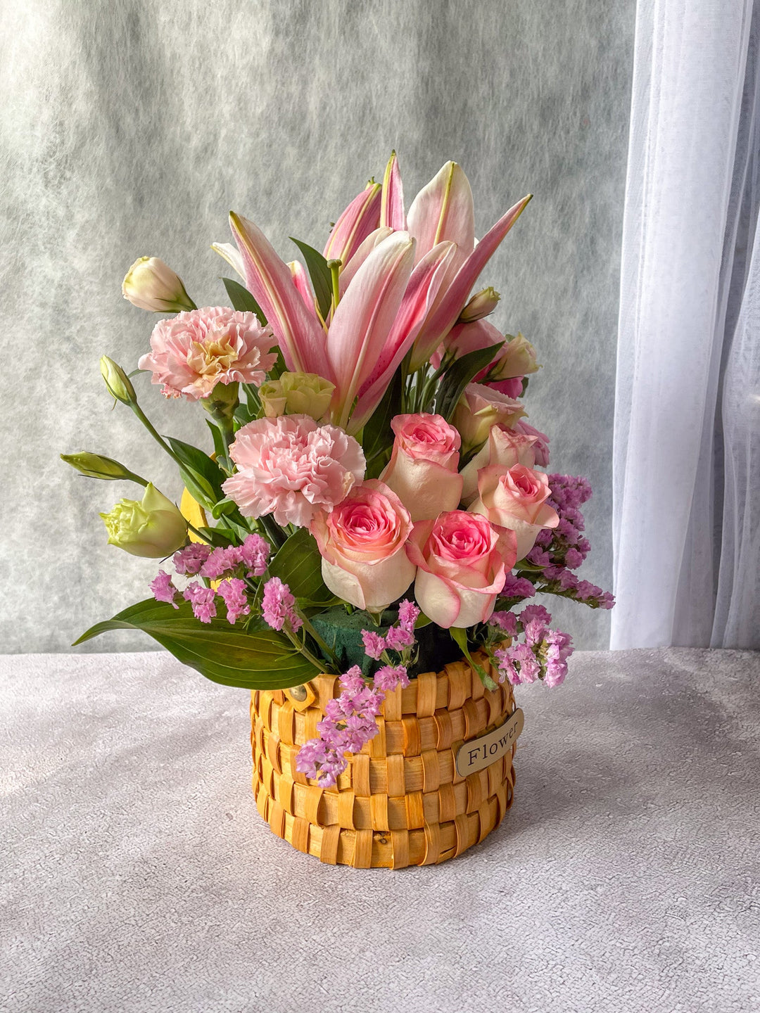 Lilies and Roses Basket