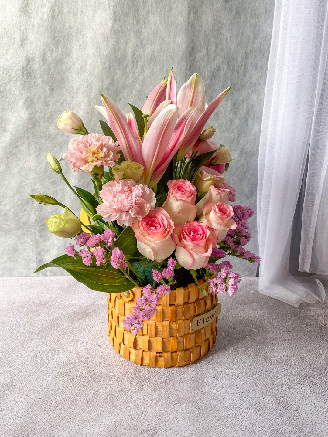 Lilies and Roses Basket